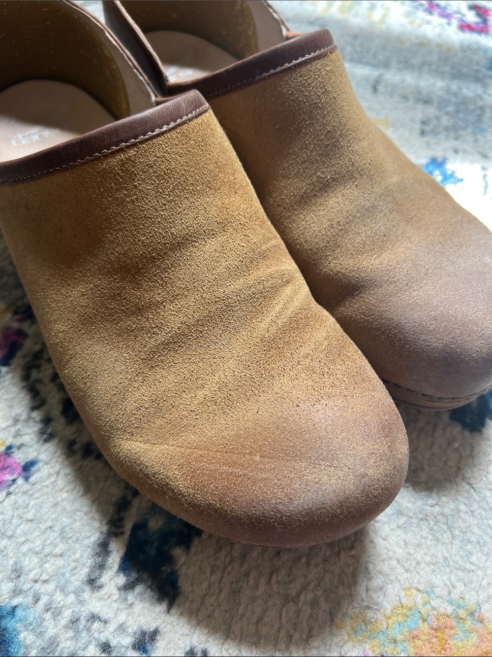 Dansko Tan Suede Leather Clogs - Picture 4 of 4